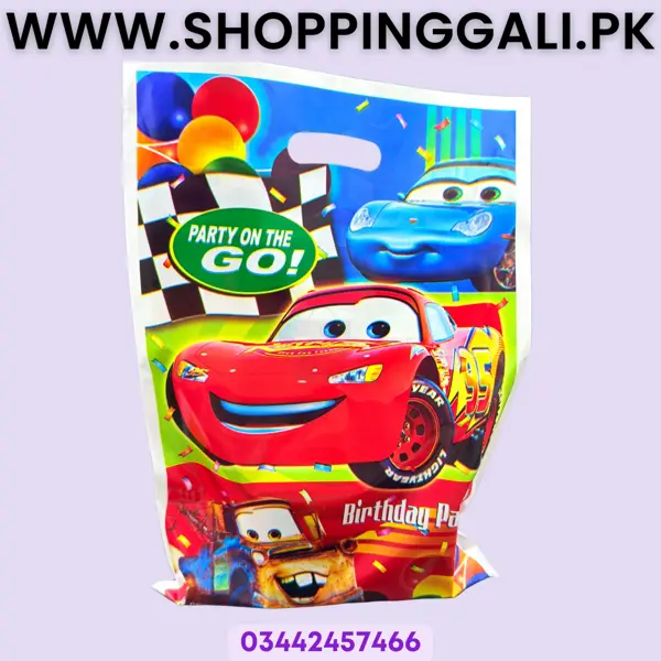 Cars Goody Bags - 12.7 Inch x 8.7 Inch - Goody Bags - Red - Boy - Pack Of 10