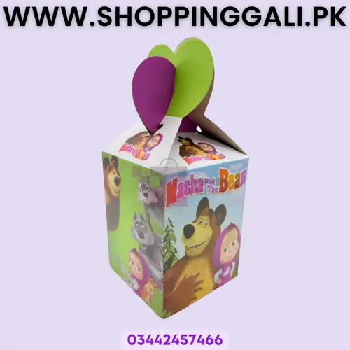 Masha And The Bear Goody Box - 7 Inch Height x 4 Inch Width - Gift Box - Masha And The Bear Theme - Multicolors - Girls - Pack Of 10