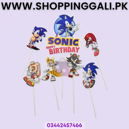 Sonic Cake Toppers Set - Cake Toppers - Multicolors - Unisex - Pack Of 7