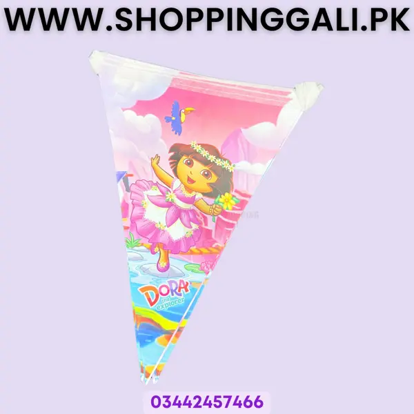 Dora Flag Banner - 11 Inch Height - Flag Banner - Pink - Girls - Pack Of 10 Buntings