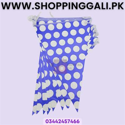Polka Dot Buntings - 12 Inch Height - 60 Inch Length - Purple - Unisex - Pack Of 10