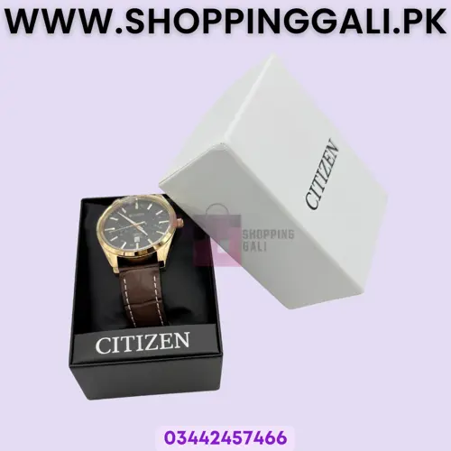 Wrist Watch Men's - Analog Watch With Box - Golden Brown - Pack Of 1