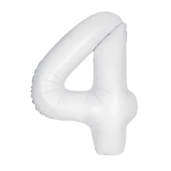 4 Number Foil Balloons In White Color - 40 Inch In Size