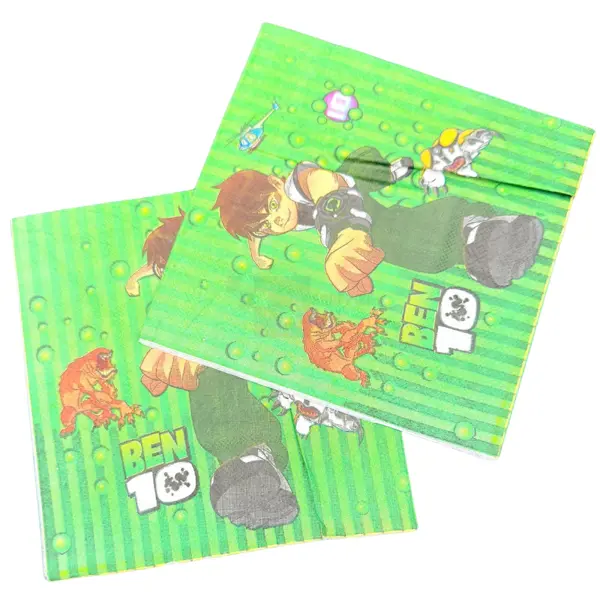 Ben10 Napkins - Green - Boys - Pack Of 20