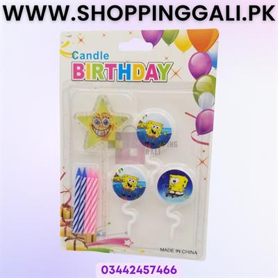 SPONGEBOB SQUAREPANT CANDLE FOR CAKE DECORATION - SPONGEBOB SQUAREPANTS THEME CANDLE SET