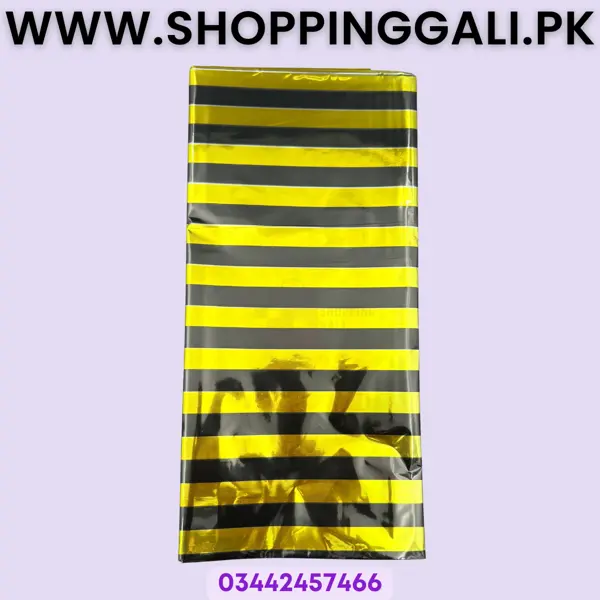 Black And Golden Line Table Cover - 54 Inch x 72 Inch - Table Cover - Black And Golden - Pack Of 1