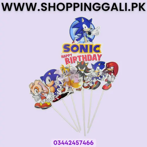 Sonic Cake Toppers Set - Cake Toppers - Multicolors - Unisex - Pack Of 7