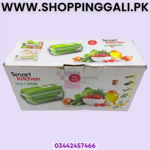 Smart Kitchen Dicer 12 In 1 - Green - Unisex - Pack Of 1