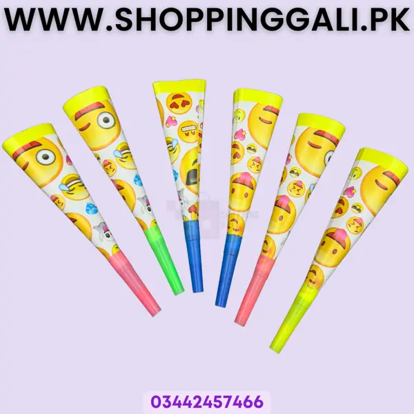 Emoji Whistle - Yellow - Unisex - Pack Of 6