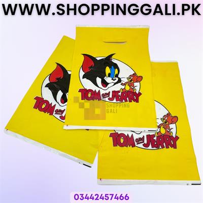 Tom And Jerry Goody Bags - 10 x 6 Inch - Gift Bags - Tom And Jerry Theme - Yellow - Unisex - Pack Of 10