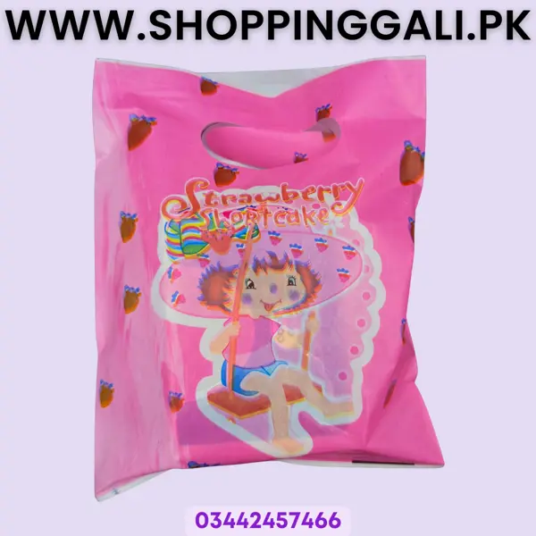 Strawberry Shortcake - 10 Inch x 6.5 Inch - Goody Bags - Pink - Girls - Pack Of 10