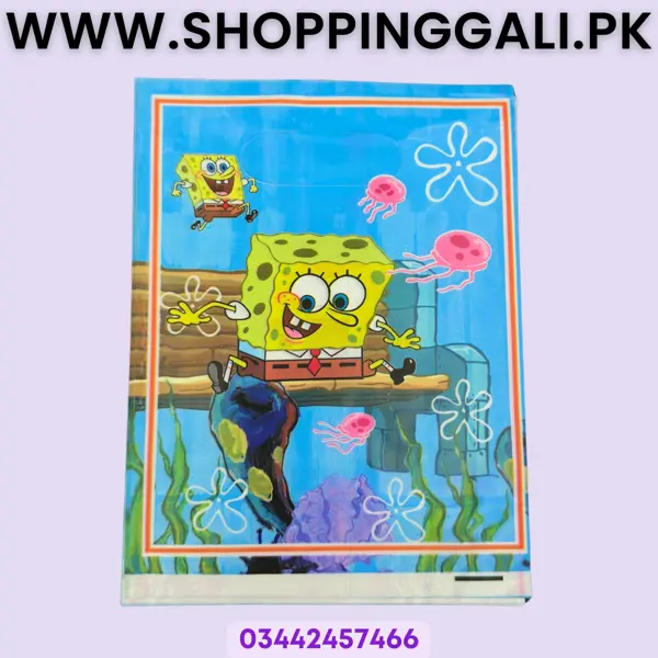 Spongebob - 10 Inch x 6.5 Inch - Goody Bags - Blue - Unisex - Pack Of 10