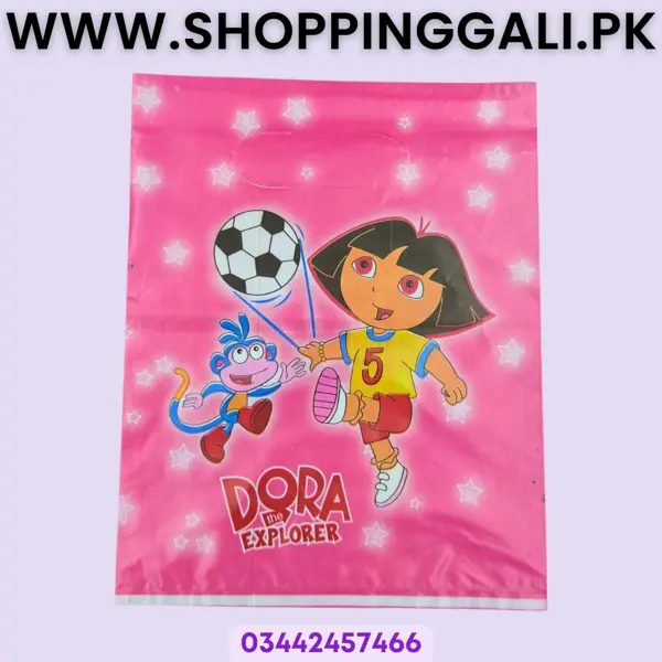 Dora - 10 Inch x 6.5 Inch - Goody Bags - Pink - Girls - Pack Of 10
