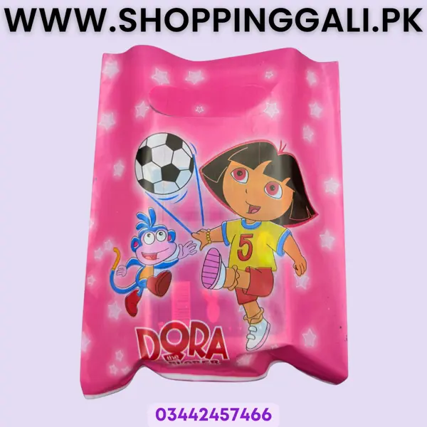 Dora - 10 Inch x 6.5 Inch - Goody Bags - Pink - Girls - Pack Of 10