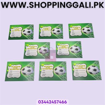 Football Invitation Cards - 4 Inch By 3 Inch - Invitation Cards - Football Theme - Green - Boys - Pack Of 8