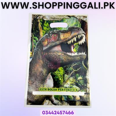 Dinosaur Goody Bags - 10 x 6 Inch - Gift Bags - Dinosaur Theme - Dark Green - Unisex - Pack Of 10