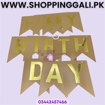 COFFEE COLOR 13-CARD HAPPY BIRTHDAY BANNER WITH RIBBON