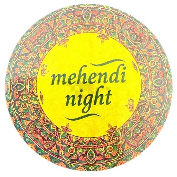  Mehndi Night Cutouts - 2.5 inch - Yellow - Unisex - Pack Of 12