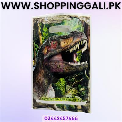 Dinosaur Goody Bags - 10 x 6 Inch - Gift Bags - Dinosaur Theme - Dark Green - Unisex - Pack Of 10