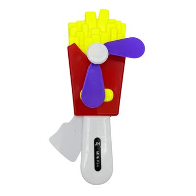 Manual Press Hand Fan Red Fries - Mini Toy Fan - Multicolor - Unisex Kids - Pack Of 1