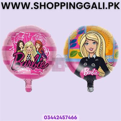 Barbie Round Foil Balloon Double-Sided Print - 18 Inch - Balloon Decoration Items - Pink - Girls - Pack Of 1