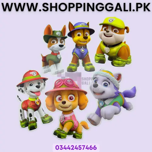 Paw Patrol Spirals Cutouts - Streamers Ceiling Decoration - Paw Patrol Theme - Multicolors - Unisex - Pack Of 12 