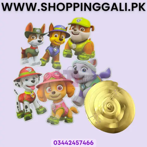 Paw Patrol Spirals Cutouts - Streamers Ceiling Decoration - Paw Patrol Theme - Multicolors - Unisex - Pack Of 12 