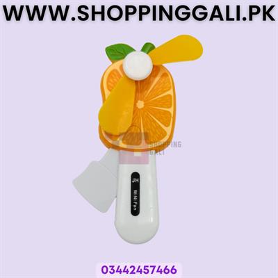 Manual Press Hand Fan Orange - Mini Toy Fan - Multicolor - Unisex Kids - Pack Of 1