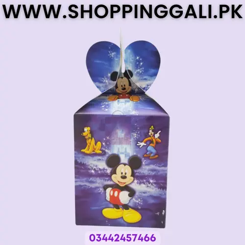 Mickey Mouse Goody Box - 7 x 4 Inch - Gift Box - Mickey Mouse Theme - Blue - Boys - Pack Of 10