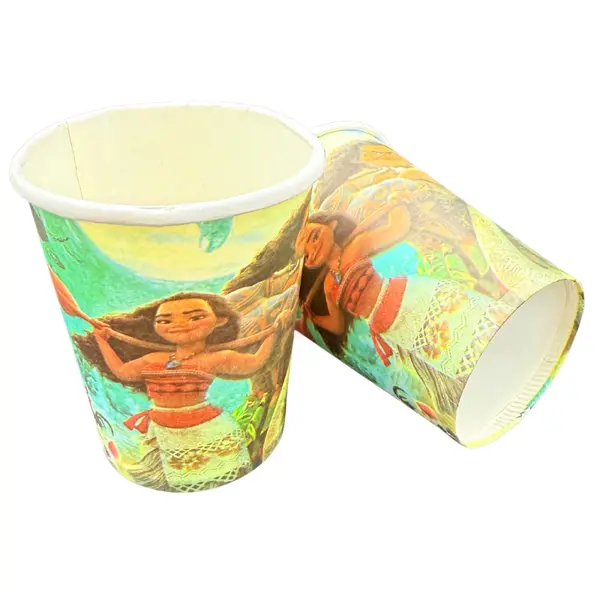 Moana Paper Cups - 200 ml - Moana Theme - Blue - Girls - Pack Of 10