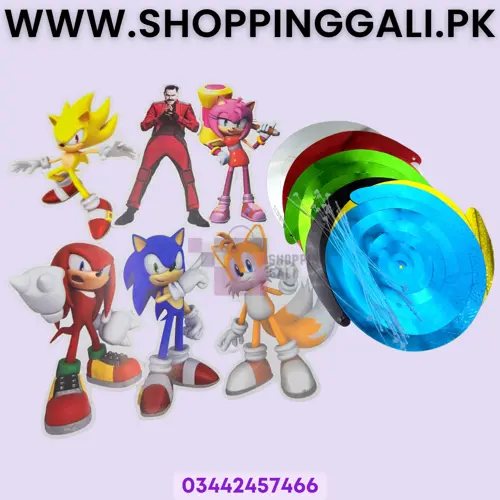 Sonic Spirals Cutouts - Streamers Ceiling Decoration - Sonic Theme - Multicolors - Unisex - Pack Of 12 