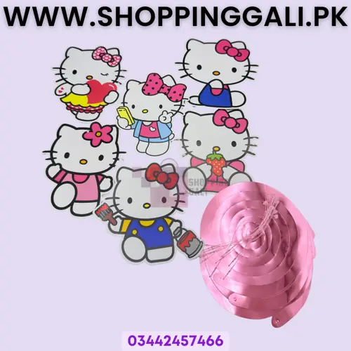  Hello Kitty Spiral Cutouts Streamers Set - Spirals - Pink - Girls - Pack Of 12