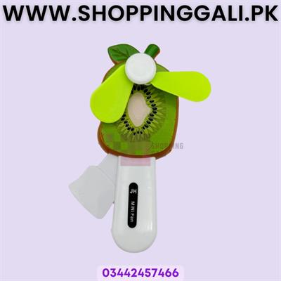 Manual Press Hand Fan  Kiwi Green - Mini Toy Fan - Multicolor - Unisex Kids - Pack Of 1