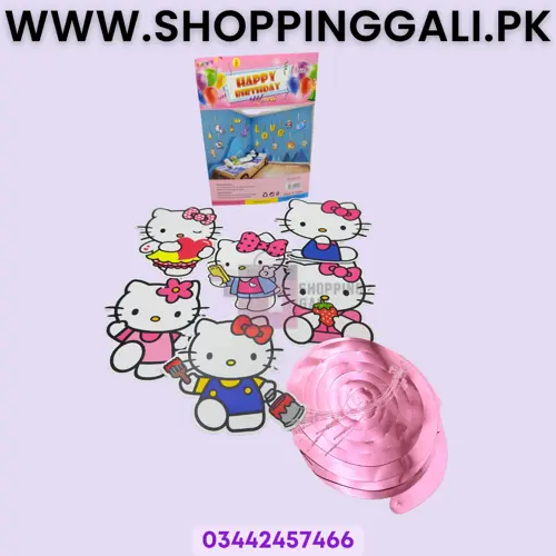  Hello Kitty Spiral Cutouts Streamers Set - Spirals - Pink - Girls - Pack Of 12