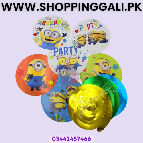 Minions Spirals Cutouts - Streamers Ceiling Decoration - Minions Theme - Yellow - Unisex - Pack Of 12 