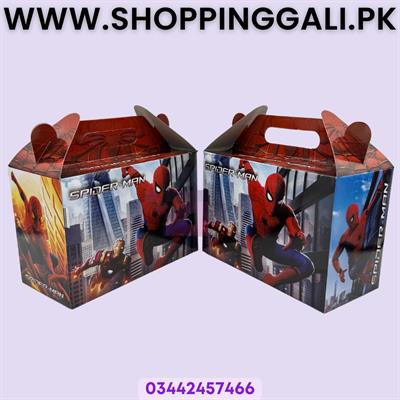 Spiderman Goody Box - 6.5 x 7 x 3.5 Inch - Gift Box - Spiderman Theme - Blue - Boys - Pack Of 10