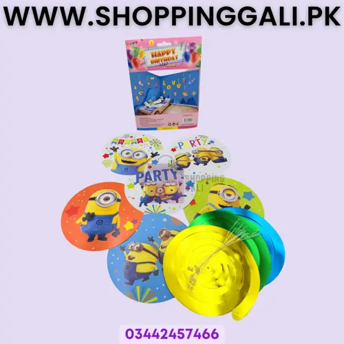 Minions Spirals Cutouts - Streamers Ceiling Decoration - Minions Theme - Yellow - Unisex - Pack Of 12 