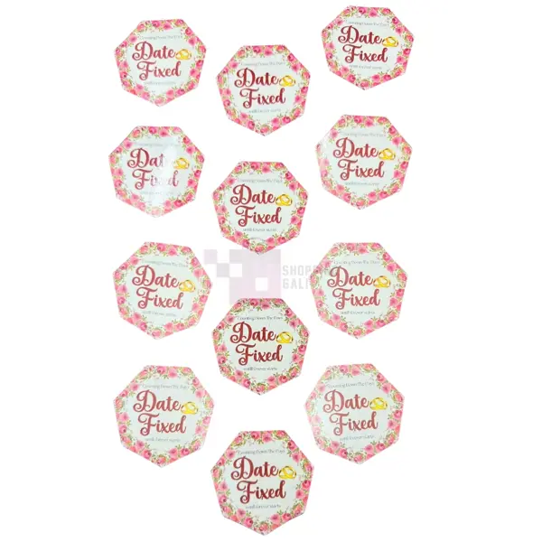 Date Fixed Cutouts - 2.5 inch - Pink - Unisex - Pack Of 12