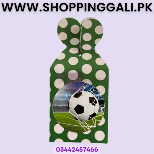 Football Goody Box - 7 x 4 Inch - Gift Box - Football Theme - Green - Boys - Pack Of 10