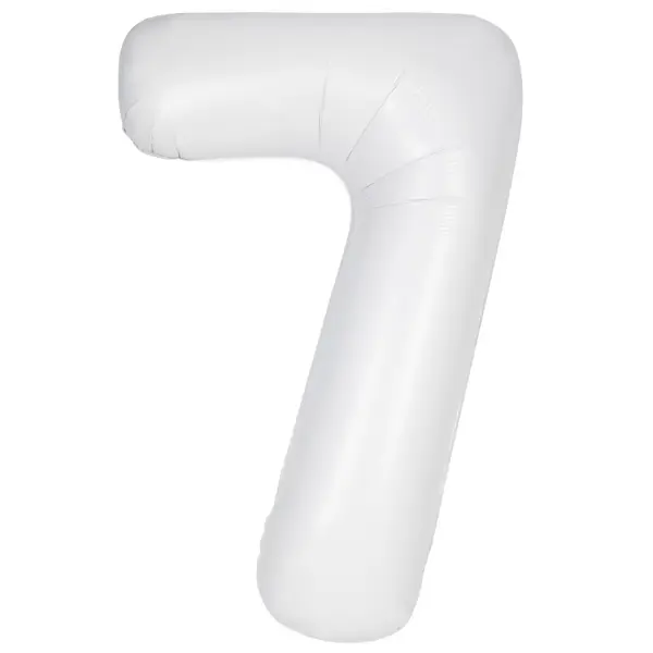 7 Number Foil Balloons In White Color - 40 Inch In Size