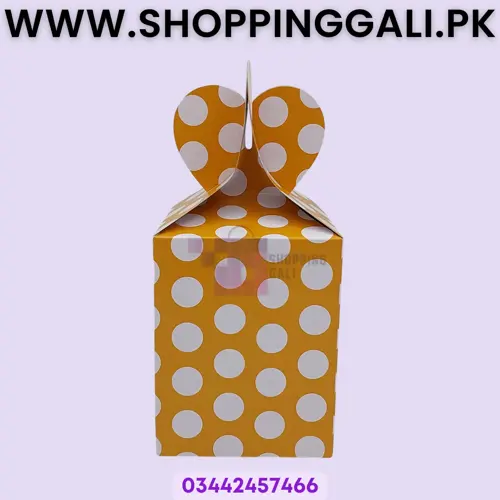 Peach Polka Dot Goody Box - 7 x 4 Inch - Gift Box - Polka Dot Theme - Peach - Unisex - Pack Of 10