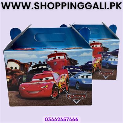 Cars Goody Box - 6.5 x 7 x 3.5 Inch - Gift Box - Cars Theme - Red - Boys - Pack Of 10