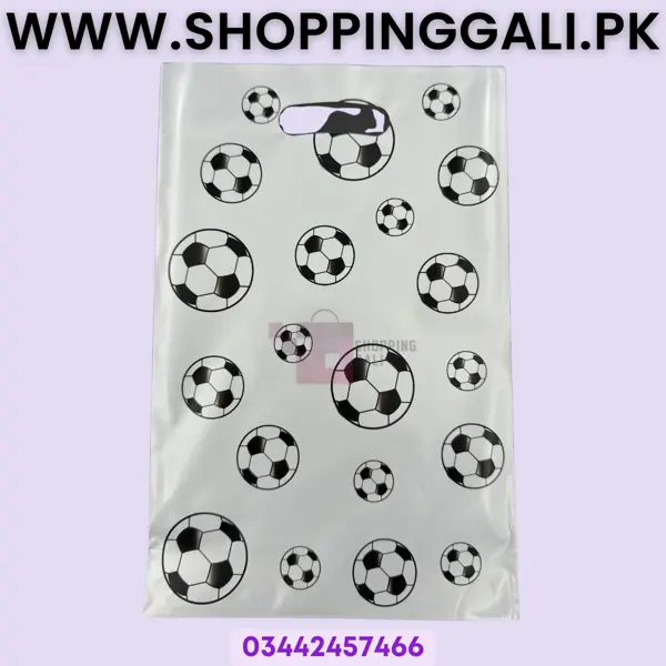 Football Goody Bags - 10 Inch x 6.5 Inch - Gift Bags - White - Boy - Pack Of 10