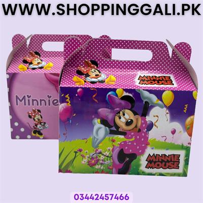 Minnie Mouse Goody Box - 6.5 x 7 x 3.5 Inch - Gift Box - Minnie Mouse Theme - Red - Girls - Pack Of 10
