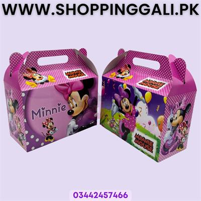 Minnie Mouse Goody Box - 6.5 x 7 x 3.5 Inch - Gift Box - Minnie Mouse Theme - Red - Girls - Pack Of 10