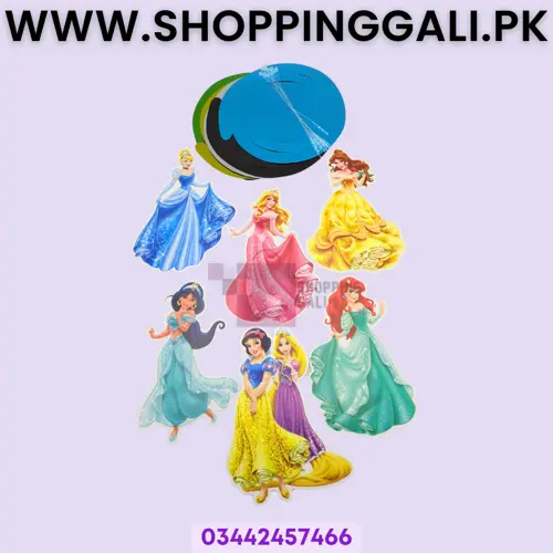 Princess Spiral Cutouts Streamers Set - Spirals - Multicolors - Girls - Pack Of 12