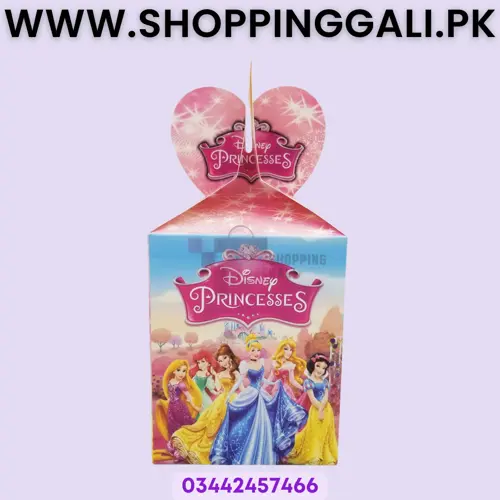 Princess Goody Box - 7 x 4 Inch - Gift Box - Princess Theme - Pink - Girls - Pack Of 10