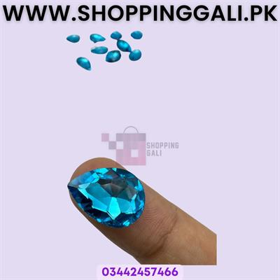 Blue Color Stones - 1.8 cm in size - Red Color - Drop Shape - Pack Of 89 Stones