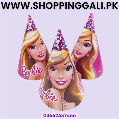 Barbie Birthday Caps - Standard - Party Caps - Pink - Girls - Barbie Theme - Pack Of 10