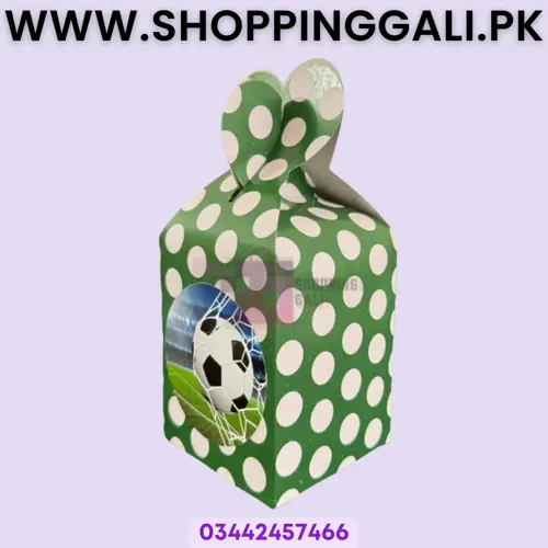 Football Goody Box - 7 x 4 Inch - Gift Box - Football Theme - Green - Boys - Pack Of 10
